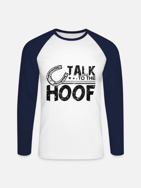 Talk to the hoof - Unisex Long Sleeve Baseball T-Shirt - white/navy
