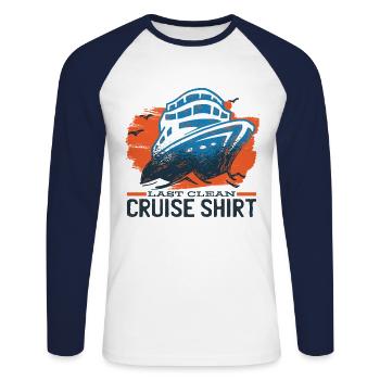 Croisière croisière bateau de croisière - T-shirt baseball manches longues Homme - blanc/marine - Devant - Nik (191cm)