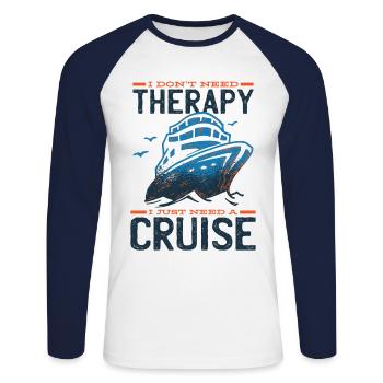 Cruise Cruise Cruise Cruise Cruise Trip - Unisex Long Sleeve Baseball T-Shirt - white/navy - Front - Nik (191cm)