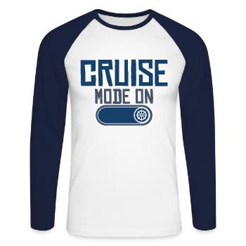 Cruise Cruise Cruise Cruise Cruise Vacation - Unisex Long Sleeve Baseball T-Shirt - white/navy - Front - Nik (191cm)