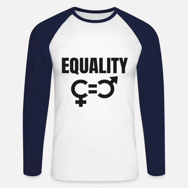 pari diritti - Maglia da baseball a manica lunga da uomo - bianco/navy