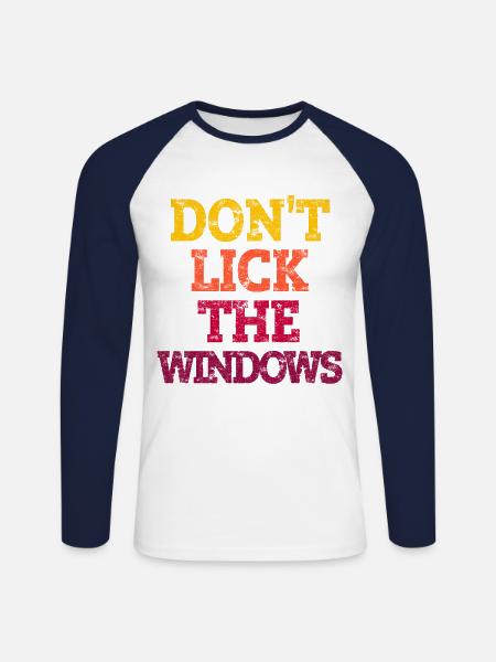 SLIK IKKE WINDOWS. - Langærmet herre-baseballshirt - hvid/marineblå