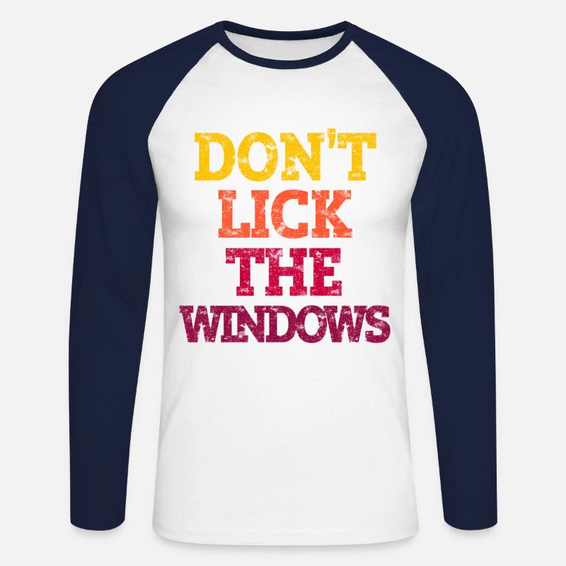 DON'T LICK THE WINDOWS. - Unisex Baseballshirt langarm - Weiß/Navy