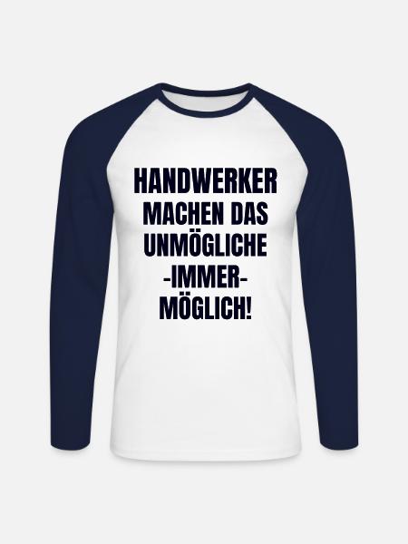 Handwerker - Unisex Baseballshirt langarm - Weiß/Navy