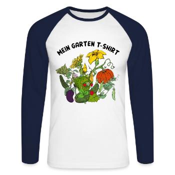Garten Pflanzen Urlaub lustiges Spruch Geschenk - Unisex Baseballshirt langarm - Weiß/Navy - Vorne - Nik (191cm)