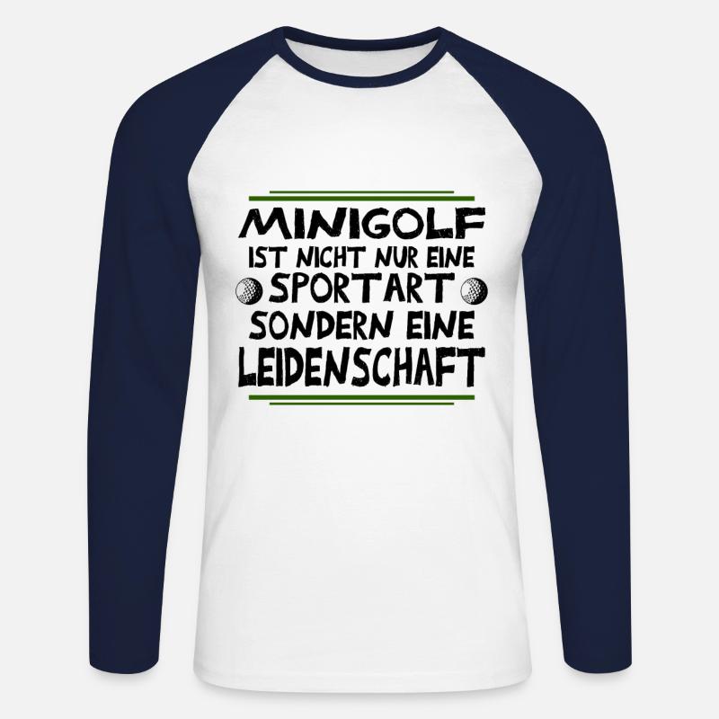 Minigolf Leidenschaft - Unisex Baseballshirt langarm - Weiß/Navy