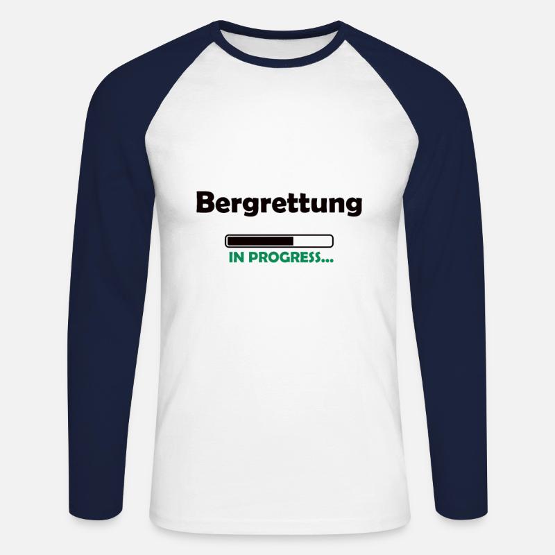 Bergrettung in progress - Unisex Baseballshirt langarm - Weiß/Navy