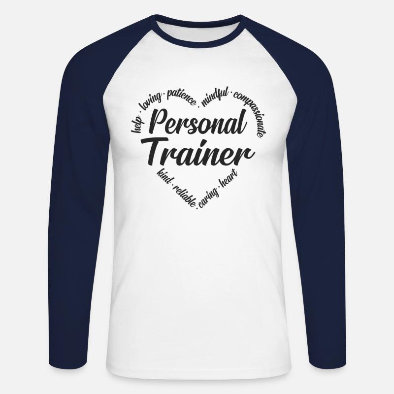 Personal Trainer - Unisex Baseballshirt langarm - Weiß/Navy