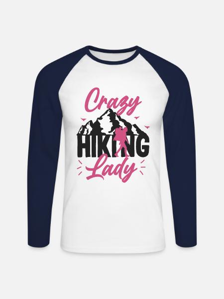 hike - Unisex Long Sleeve Baseball T-Shirt - white/navy