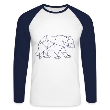 Ours ours polaire - T-shirt baseball manches longues Homme - blanc/marine - Devant - Nik (191cm)