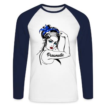 EMT paramedic paramedic - Unisex Long Sleeve Baseball T-Shirt - white/navy - Front - Nik (191cm)
