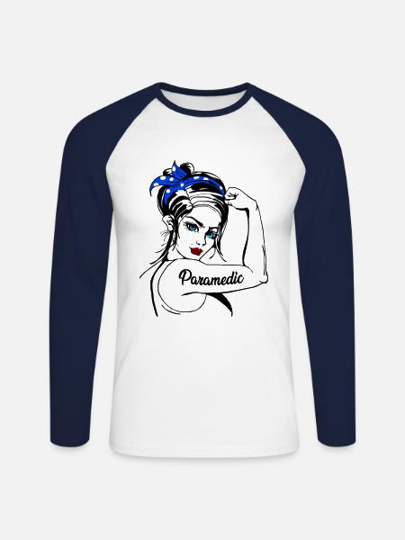 EMT paramedic paramedic - Unisex Long Sleeve Baseball T-Shirt - white/navy