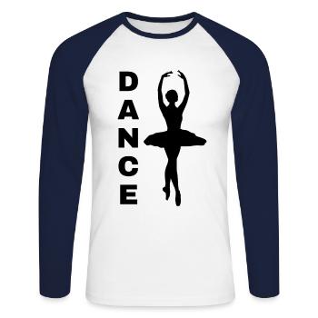 Tanzen Ballet - Unisex Baseballshirt langarm - Weiß/Navy - Vorne - Nik (191cm)