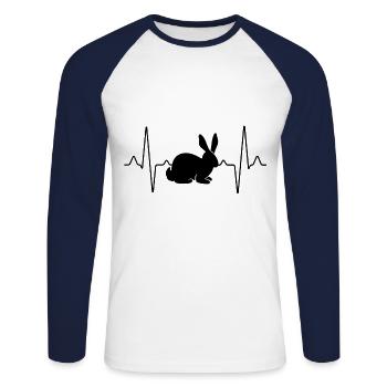 heartbeat - Unisex Long Sleeve Baseball T-Shirt - white/navy - Front - Nik (191cm)