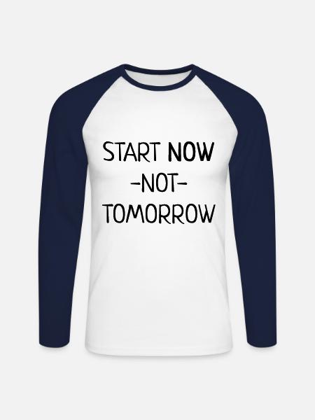 Motivation Drive Saying - Unisex Long Sleeve Baseball T-Shirt - white/navy