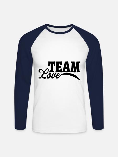 Team Love - Unisex Long Sleeve Baseball T-Shirt - white/navy