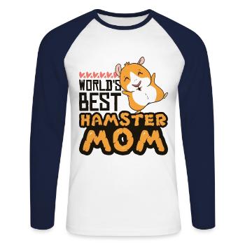 Hamster Mama Dwarf Hamster Gold Hamster Roder - Unisex Long Sleeve Baseball T-Shirt - white/navy - Front - Nik (191cm)