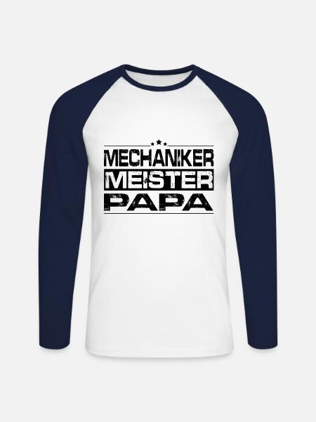 Mechaniker Meister - Unisex Baseballshirt langarm - Weiß/Navy