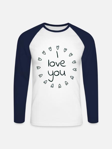i love you - Unisex Long Sleeve Baseball T-Shirt - white/navy