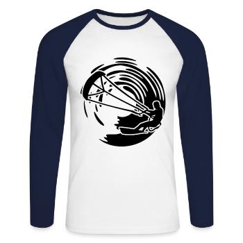 Kitesurfing Gift Kiteboarding Kitesurfer Gesche - Unisex Long Sleeve Baseball T-Shirt - white/navy - Front - Nik (191cm)