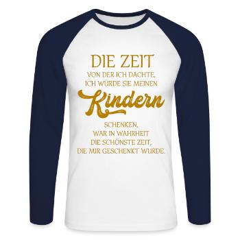Die Zeit von der ich dachte ich würde sie meinen K - Unisex Baseballshirt langarm - Weiß/Navy - Vorne - Nik (191cm)