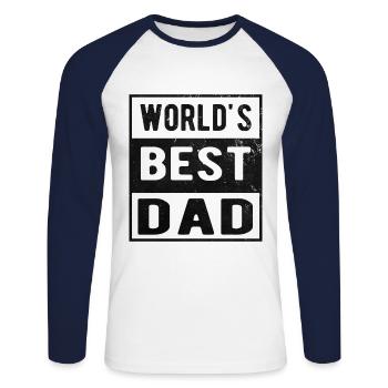 World's best Dad - Unisex Long Sleeve Baseball T-Shirt - white/navy - Front - Nik (191cm)