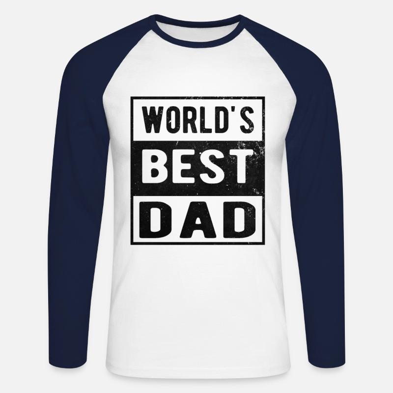 World's best Dad - Unisex Baseballshirt langarm - Weiß/Navy