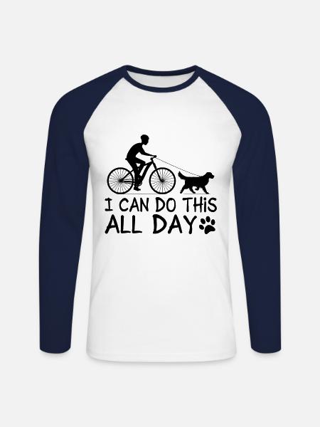 Dog Bike - Unisex Long Sleeve Baseball T-Shirt - white/navy