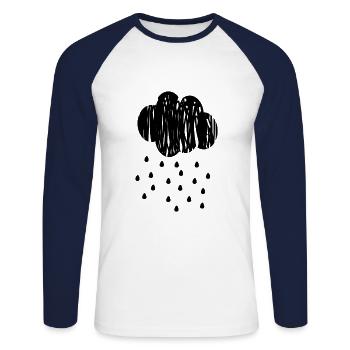 Rain cloud - Unisex Long Sleeve Baseball T-Shirt - white/navy - Front - Nik (191cm)