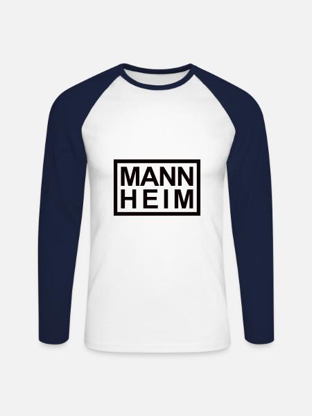 Mannheim - Unisex Baseballshirt langarm - Weiß/Navy