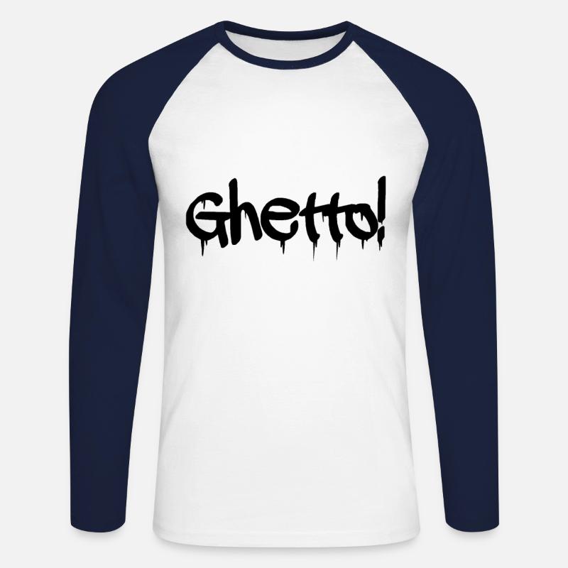 Ghetto Graffiti - Unisex Baseballshirt langarm - Weiß/Navy
