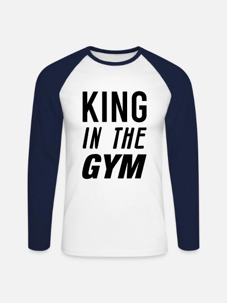 Gym - Unisex Long Sleeve Baseball T-Shirt - white/navy