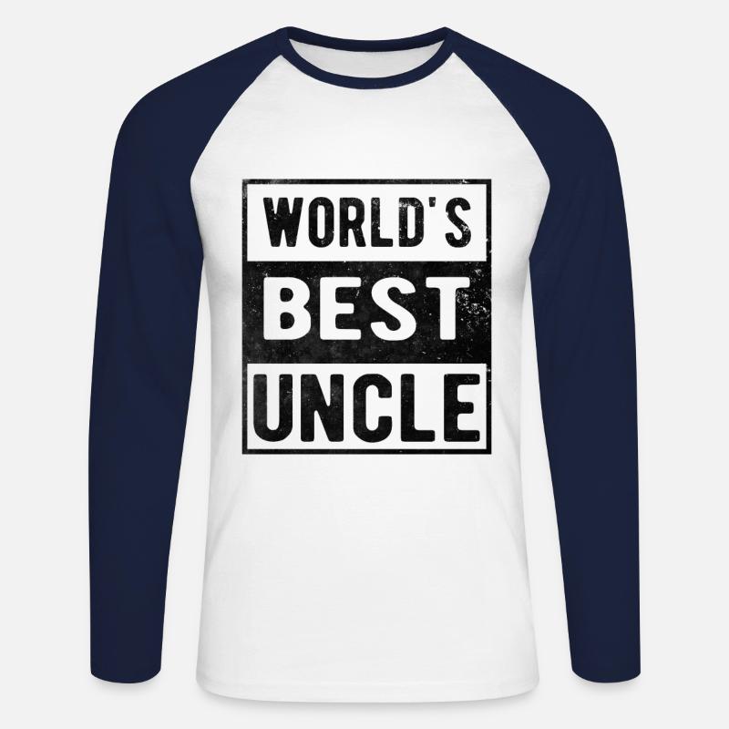 Welt bester Onkel - Unisex Baseballshirt langarm - Weiß/Navy
