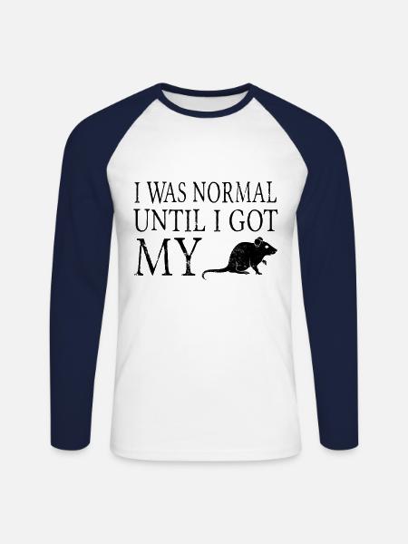 Rat Pet - Unisex Long Sleeve Baseball T-Shirt - white/navy