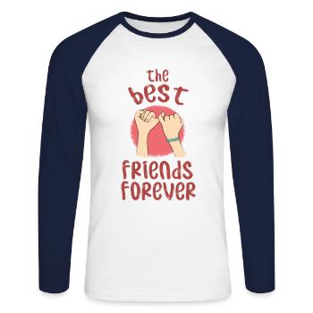 best friends - T-shirt baseball manches longues Homme - blanc/marine - Devant - Nik (191cm)