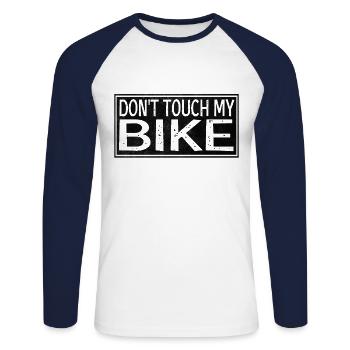 Dont Touch my bike - Unisex Long Sleeve Baseball T-Shirt - white/navy - Front - Nik (191cm)