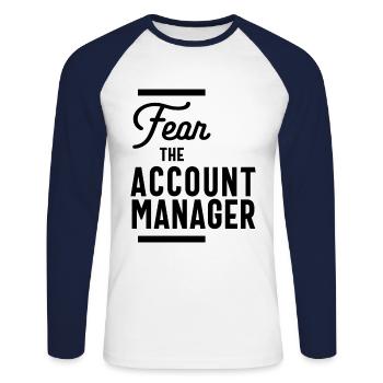 Account Manager Geschenk Lustige Job Title Beruf Beruf - Unisex Baseballshirt langarm - Weiß/Navy - Vorne - Nik (191cm)