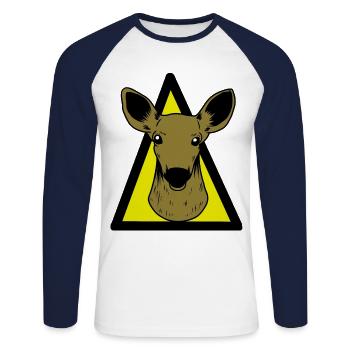 Roe deer Wild animals Red deer hunting Hunters Deer hunting - Unisex Long Sleeve Baseball T-Shirt - white/navy - Front - Nik (191cm)