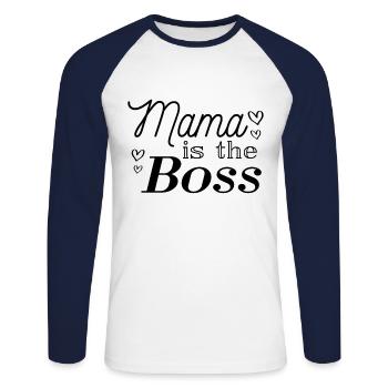 Mom Mother's Day Birthday - Unisex Long Sleeve Baseball T-Shirt - white/navy - Front - Nik (191cm)