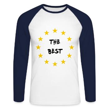 The best - Unisex Long Sleeve Baseball T-Shirt - white/navy - Front - Nik (191cm)