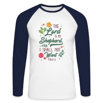 Christian Bible Verse Religion - Unisex Long Sleeve Baseball T-Shirt - white/navy - Front - Nik (191cm)