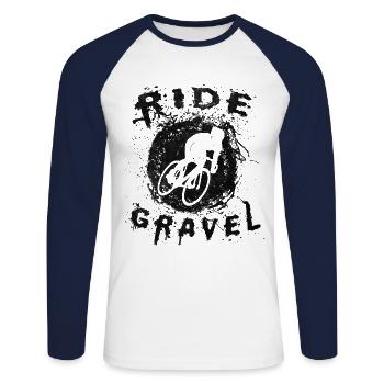 Gravel bike, cyclocross - Unisex Long Sleeve Baseball T-Shirt - white/navy - Front - Nik (191cm)