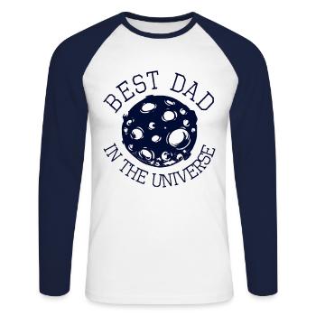 best dad - Unisex Baseballshirt langarm - Weiß/Navy - Vorne - Nik (191cm)