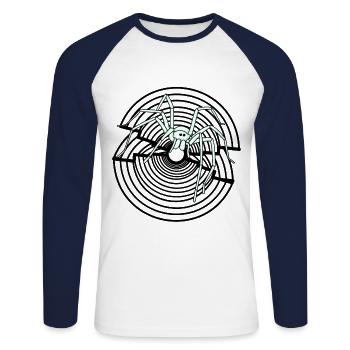 Spider Fantasy Spider Web Animaux de compagnie Enfants Cool - T-shirt baseball manches longues Homme - blanc/marine - Devant - Nik (191cm)