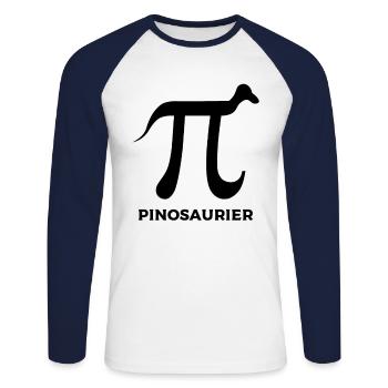 Pinosaurier Mathematik Pi - PI - Mathe - Mathemati - Unisex Baseballshirt langarm - Weiß/Navy - Vorne - Nik (191cm)