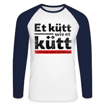 Et Kütt Wie Et Kütt, Köln, Karneval - Köln - Karne - Unisex Baseballshirt langarm - Weiß/Navy - Vorne - Nik (191cm)