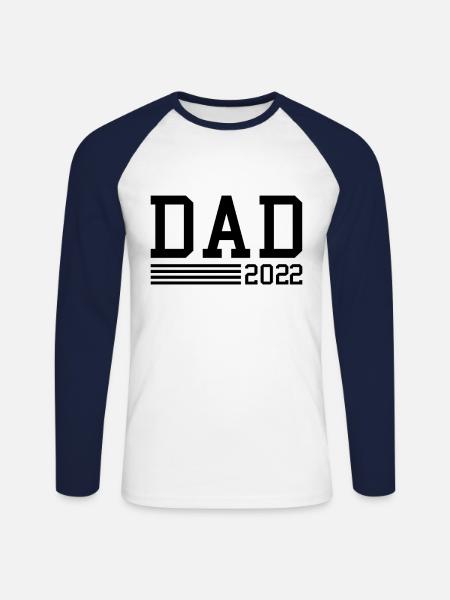 Dad 2022 - Unisex Baseballshirt langarm - Weiß/Navy