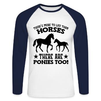 Dictons de cheval Chevaux Cavalier Cheval Sport équestre - T-shirt baseball manches longues Homme - blanc/marine - Devant - Nik (191cm)