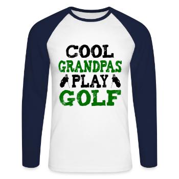 Cool grandpas play golf - Unisex Long Sleeve Baseball T-Shirt - white/navy - Front - Nik (191cm)