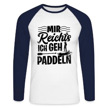 Stand Up Paddling Mir Reichts Ich Geh Paddeln SUP - Unisex Baseballshirt langarm - Weiß/Navy - Vorne - Nik (191cm)